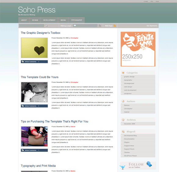 Soho Press WordPress Theme
